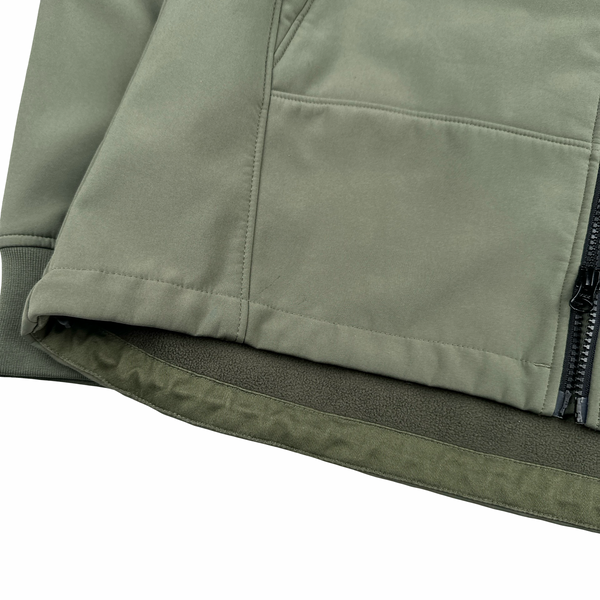 CP Company Khaki Soft Shell R Fleece Lined Hooded Jacket - XXL