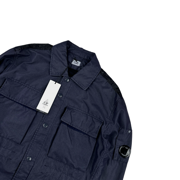 CP Company 50 Fili Tr-P Navy Buttoned Kan D Panel Shirt - Medium