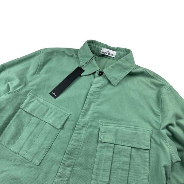 Stone Island 2022 Green Garment-Dyed Moleskin Overshirt - XL