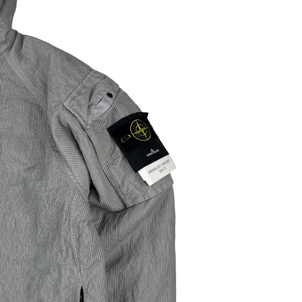 Stone Island 2025 Grey Wrinkled Corduroy 500 TC Quilted Jacket - XL