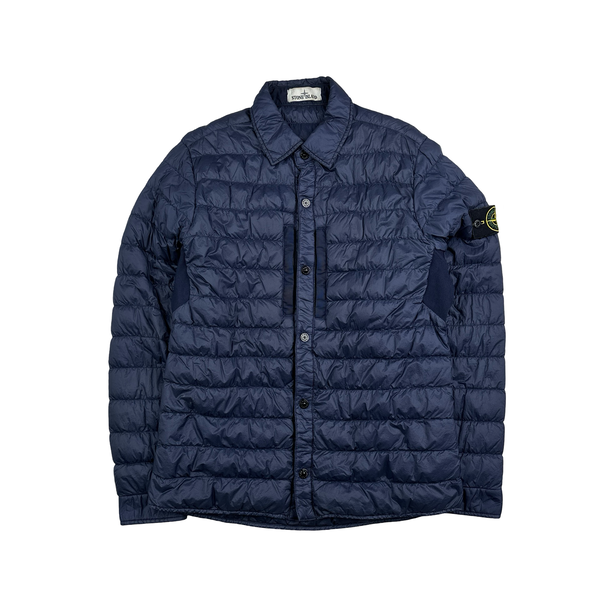 Stone Island 2018 Navy Micro Yarn Down Overshirt - Medium