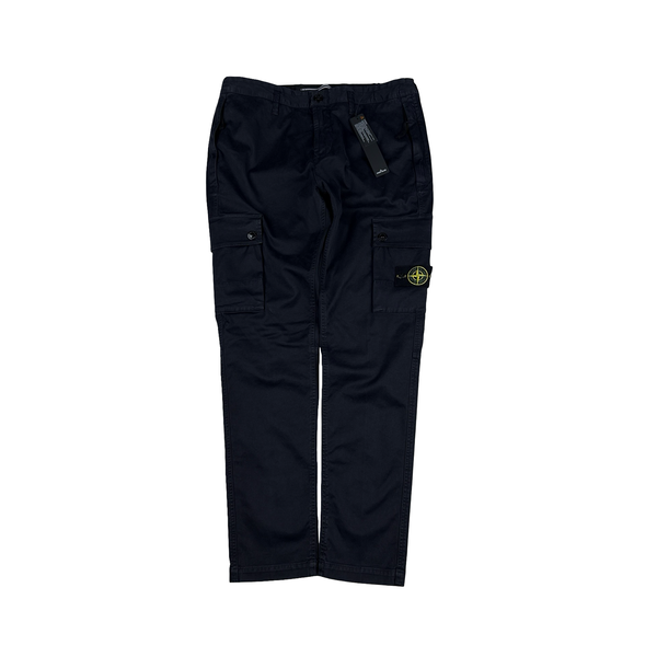 Stone Island Navy 2022 Skinny Fit Cargos Trousers - 34"