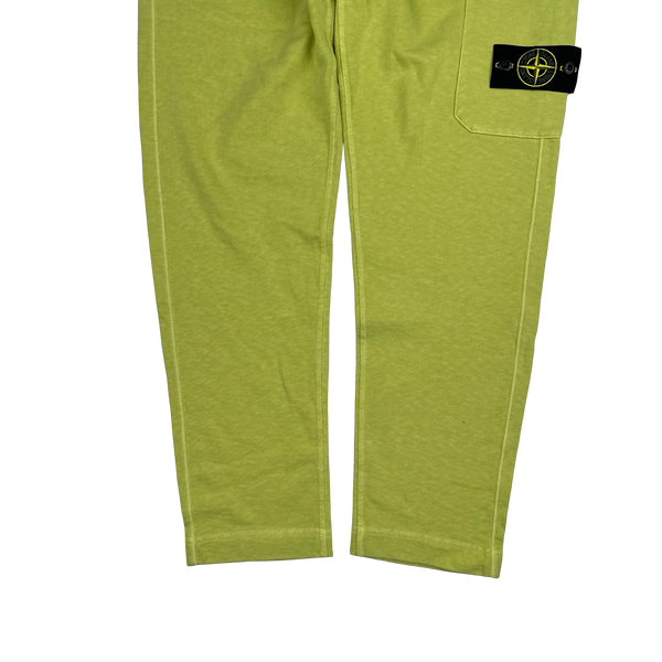 Stone Island 2022 Lime Green Thick Cotton Joggers - Medium