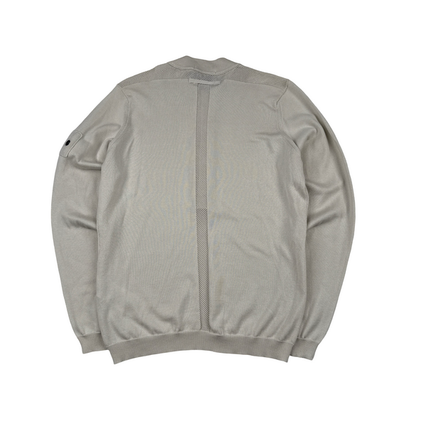 Stone Island 2022 Shadow Project Cream Cotton Woven Knit Detailed Jumper - Small