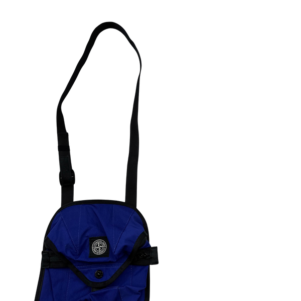 Stone Island Blue Canvas Patch Front Bag