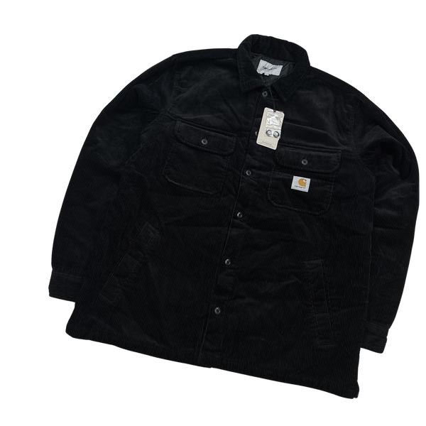 Carhartt WIP Black Thick Padded Corduroy Buttoned Overshirt - Small, Large, XL