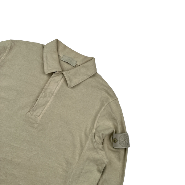 Stone Island 2023 Beige Ghost Long Sleeve Polo Jumper - Large