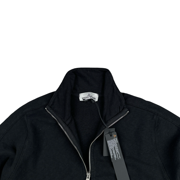 Stone Island 2024 Zipped Cotton Black Jumper - Small