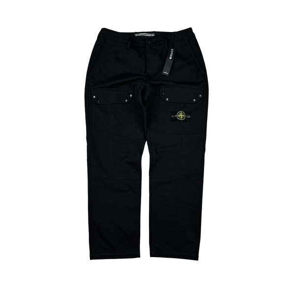 Stone Island 2024 Black RE Fit Cargo Trousers - 30”