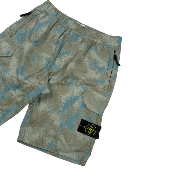 Stone Island 2020 Camo Devore Cargo Shorts - 32"