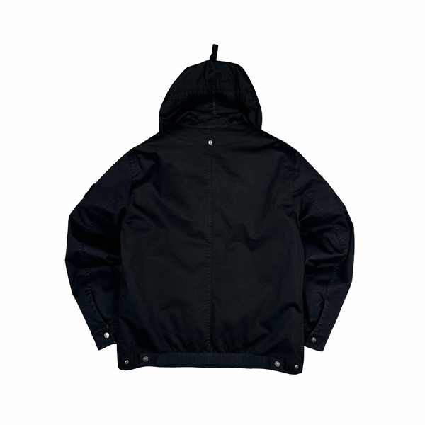 Stone Island Black Helicopter Raso Gommato Jacket - Small