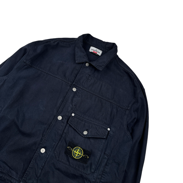 Stone Island x Supreme 2023 Navy Bull Denim TC Jacket - XL