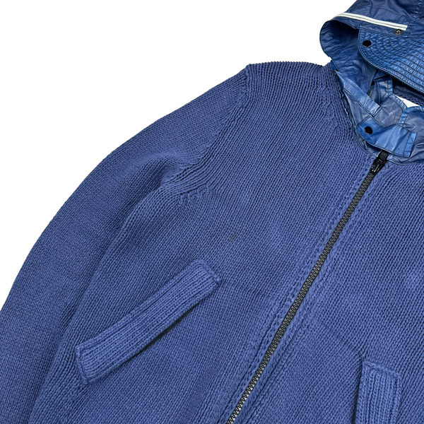 Stone Island 2012 Heavyweight Knit Mussola Hooded Jumper - Medium