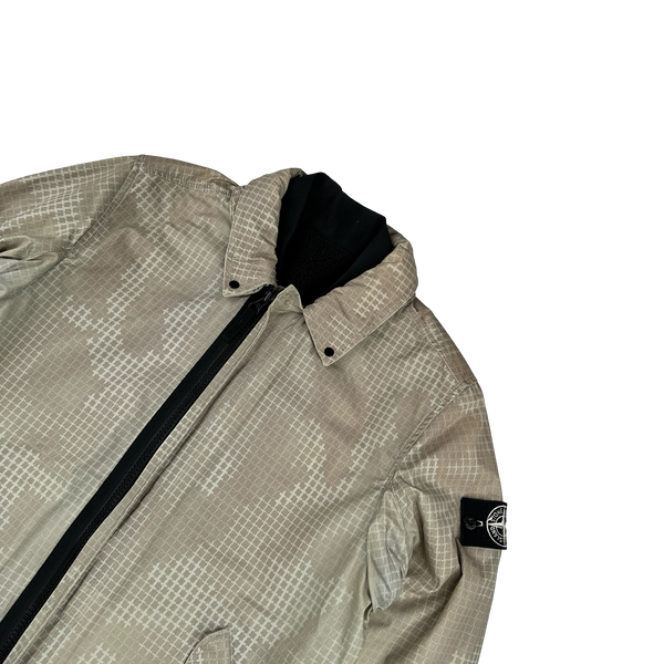 Stone Island 2017 Grid Check Camo Ice Long Jacket - Medium