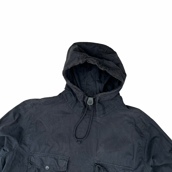 Stone Island 2019 Navy Ghost Cotton Resin Smock - Large