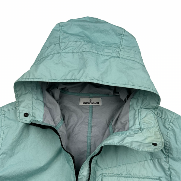 Stone Island 2022 Membrana 3L TC Pale Blue Hooded Jacket - Medium