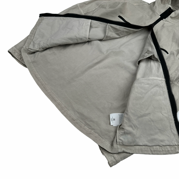 Stone Island Cream Thick Cotton Hooded Overshirt - Medium