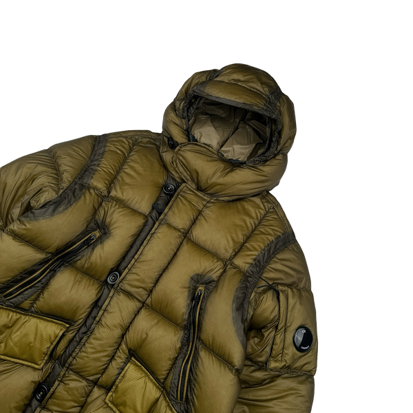 CP Company Khaki DD Shell Long Parka Down Puffer - Small