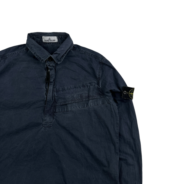 Stone Island 2018 Navy Cotton Pullover Smock Overshirt - Medium