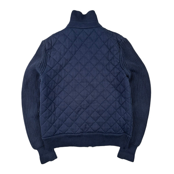 Burberry Quilted Navy Cotton Thick Jumper - XL