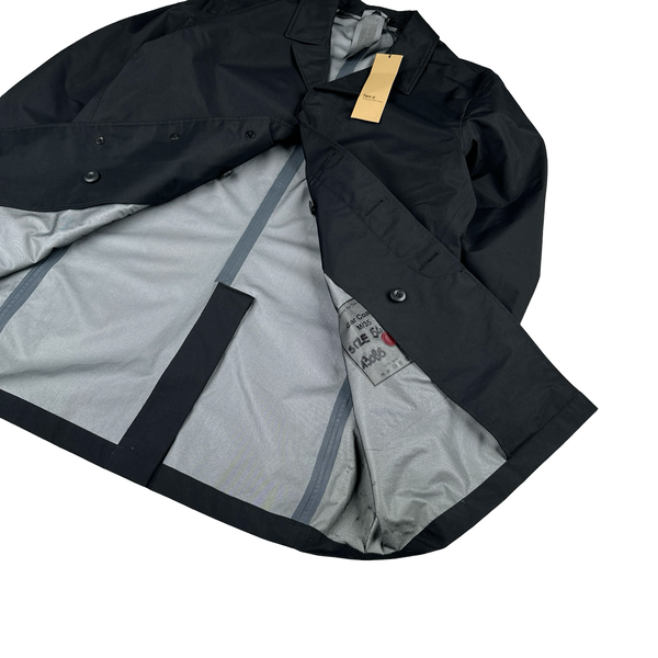 Ten C 3L Black Long Car Coat Buttoned Nylon Jacket - XXL