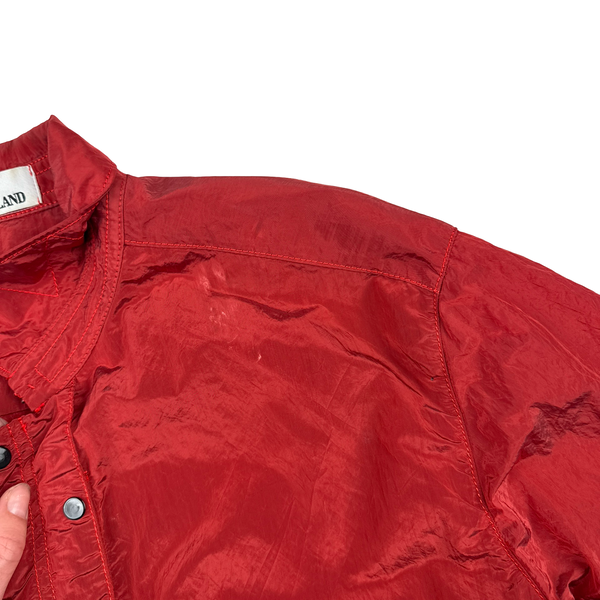 Stone Island Red Nylon Metal Shimmer Overshirt - XL