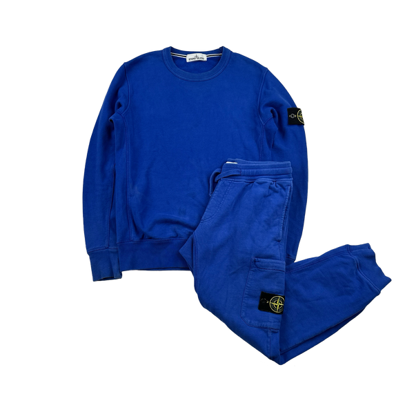 Stone Island 2015 Royal Blue Crewneck Tracksuit - Small