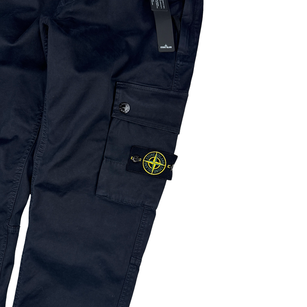Stone Island Navy 2022 Skinny Fit Cargos Trousers - 34"