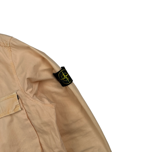 Stone Island 2018 Peach Cotton Zipped Overshirt - Large