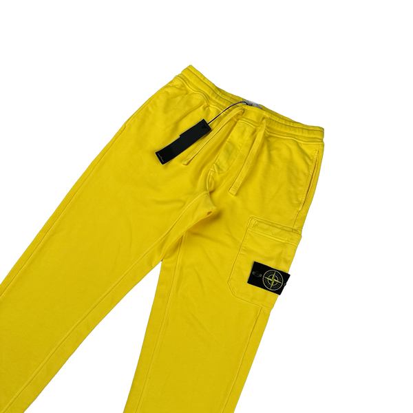 Stone Island 2023 Electric Yellow Cotton Joggers - Medium