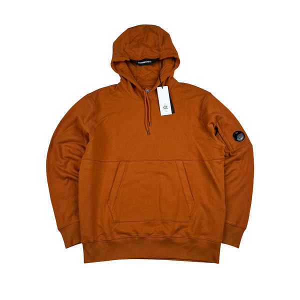 CP Company Orange Cotton Lens Viewer Pullover Hoodie - Large