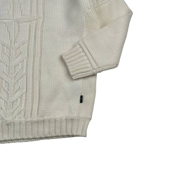 Stone Island 2020 White Thick Winter Embossed Knit - 3XL
