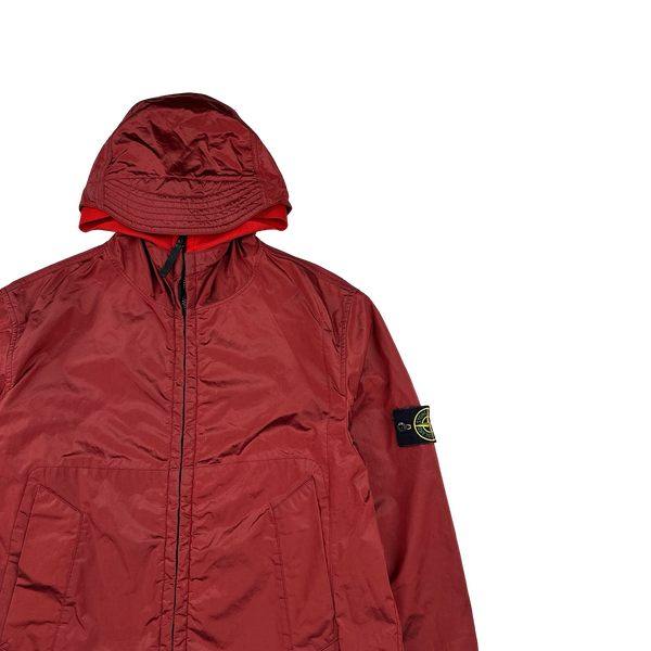 Stone Island 2007 Red Nylon Metal Hooded Jacket - Medium