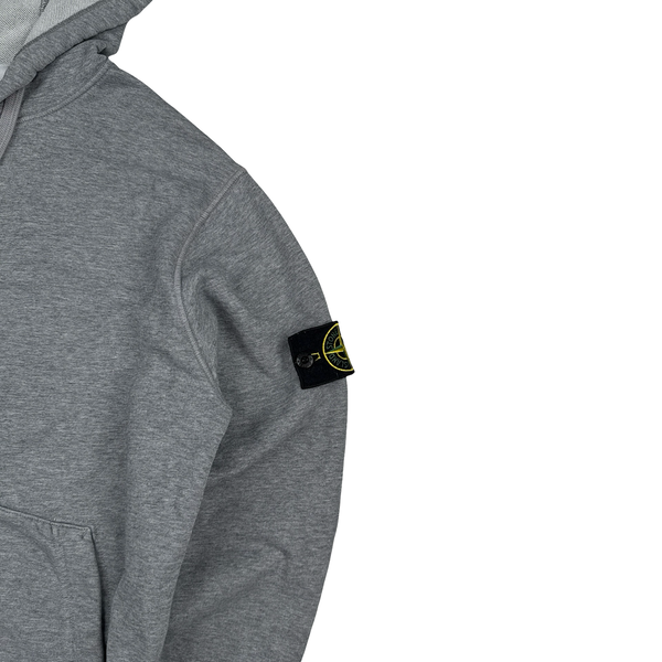 Stone Island Grey Cotton Zipped Hoodie - Medium