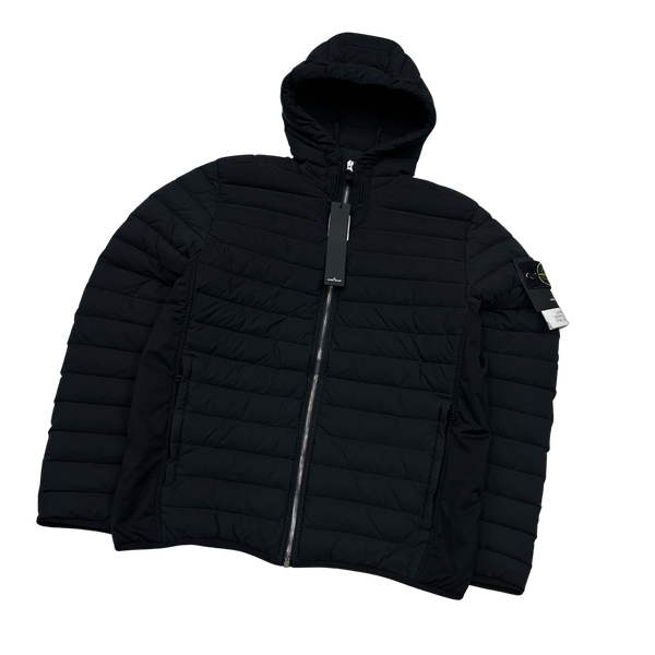 Stone Island 2020 Black Loom Down Woven Puffer Jacket - Large