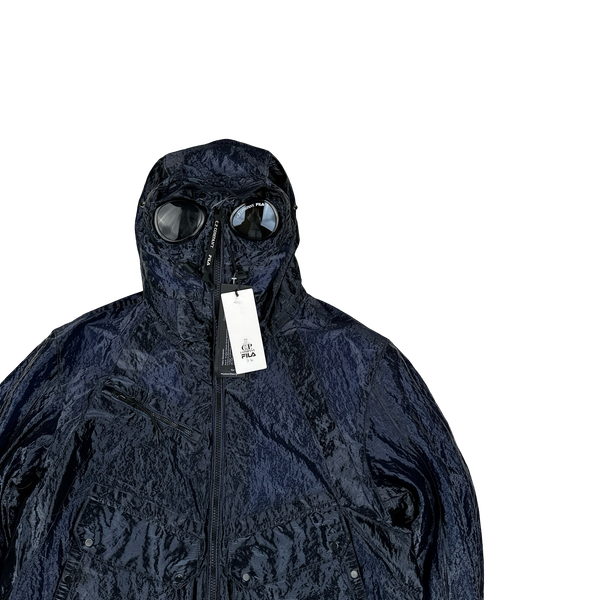 CP Company X Fila Navy Kan D Sherling Lined Explorer Goggle Jacket - Large