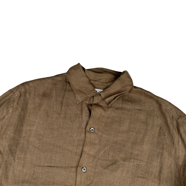 CP Company Vintage Brown 100% Linen Shirt - XXL
