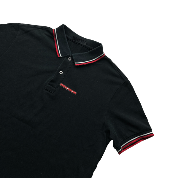 Prada Black Cotton Polo - Large