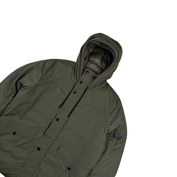 CP Company Khaki Micro M Down Filled Puffer Jacket - Large
