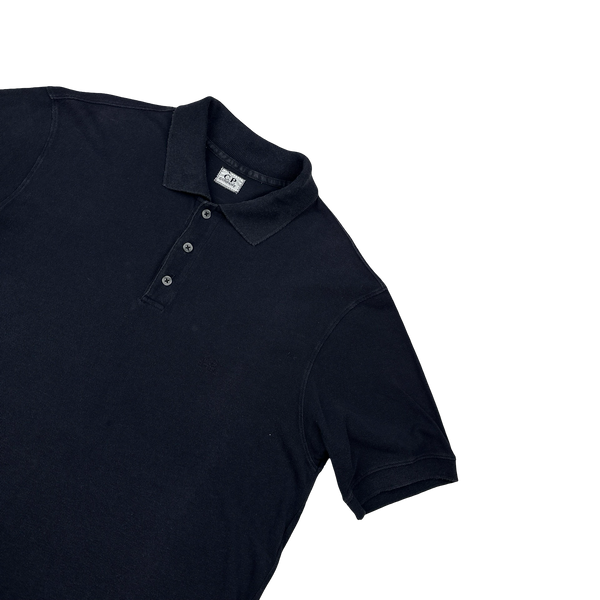 CP Company Navy Cotton Polo Shirt - Large