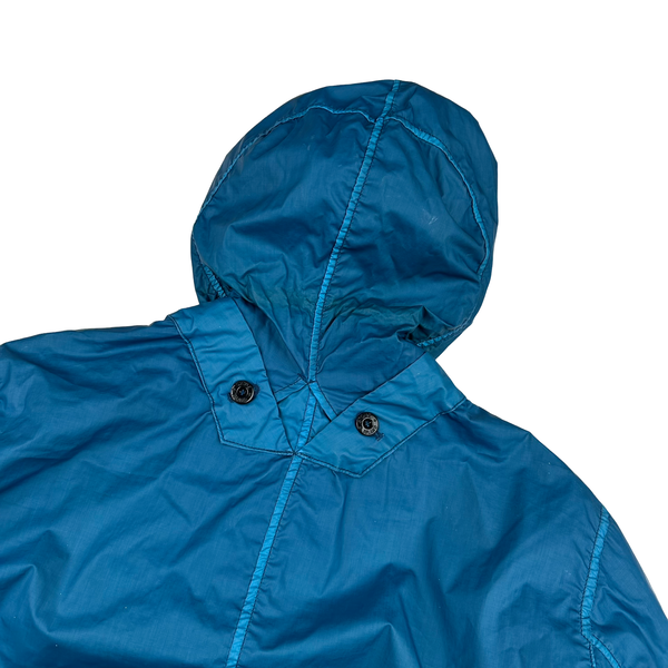 Stone Island Blue Mussola Gommata Melange Jacket - Large