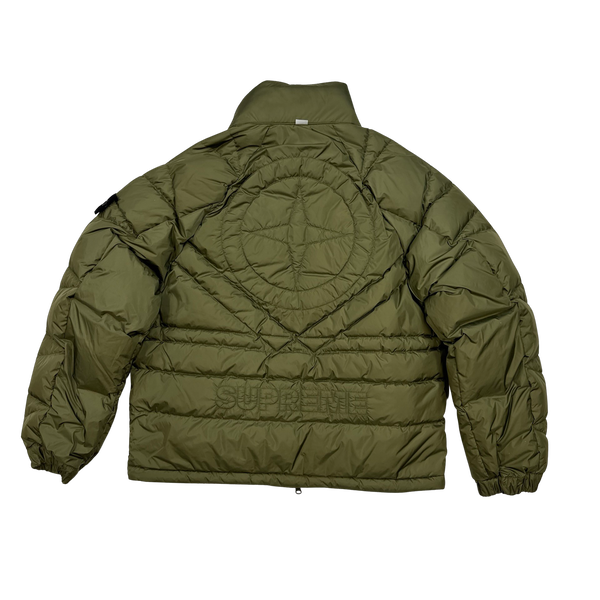 Stone Island x Supreme 2023 Tela Logo Reversible Down Puffer Jacket - Small