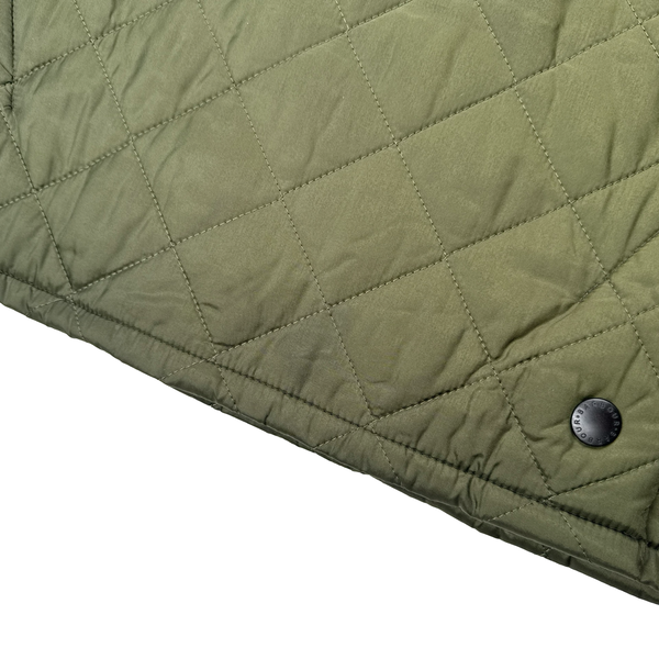 Barbour Green Quilted Front Pocket Buttoned Jacket - XL