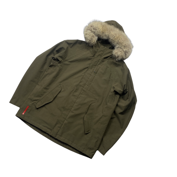 Prada Khaki Coyote Gore Tex Waterproof Parka Jacket - XL