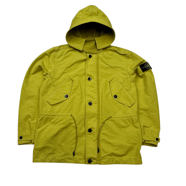 Stone Island Yellow David TC Garment Dyed Parka Jacket - Medium