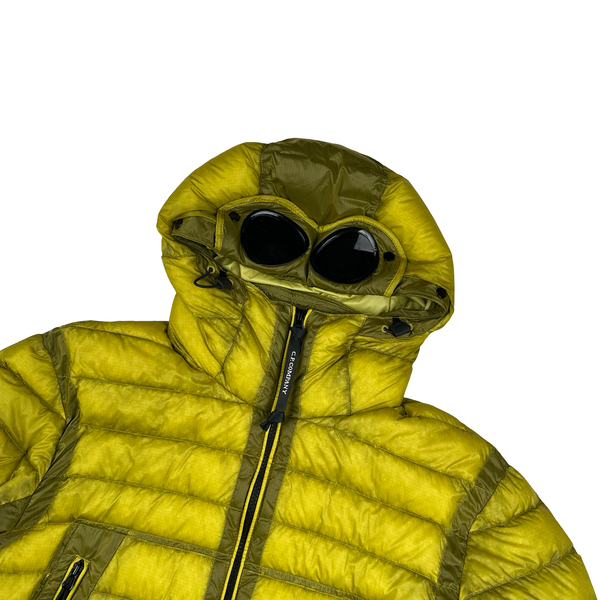 CP Company Yellow Down Filled DD Shell Goggle Puffer Jacket - Large