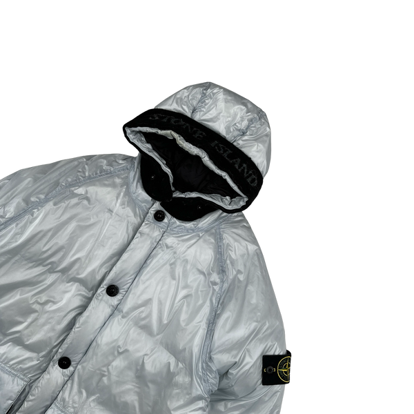 Stone Island 2018 White Pertex Quantum Y Down Long Puffer - Small