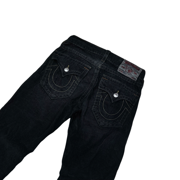 True Religion Billy Black Corduroy Bootcut Fit Jeans - 30"