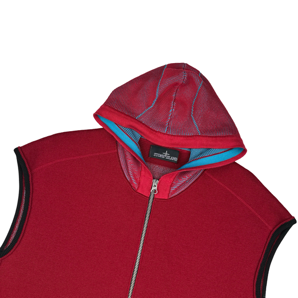 Stone Island 2014 Red Glitch Mohair Knit Sleeveless Jumper - Large
