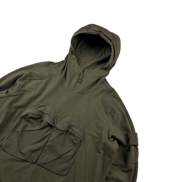 Stone Island 2018 Khaki Ghost Pullover Hoodie - Medium